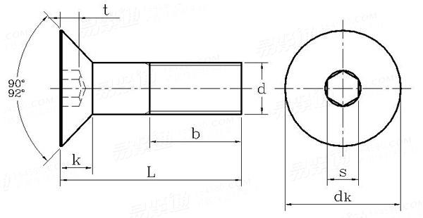 GB70.3內(nèi)六角沉頭螺釘國標(biāo)號(hào)